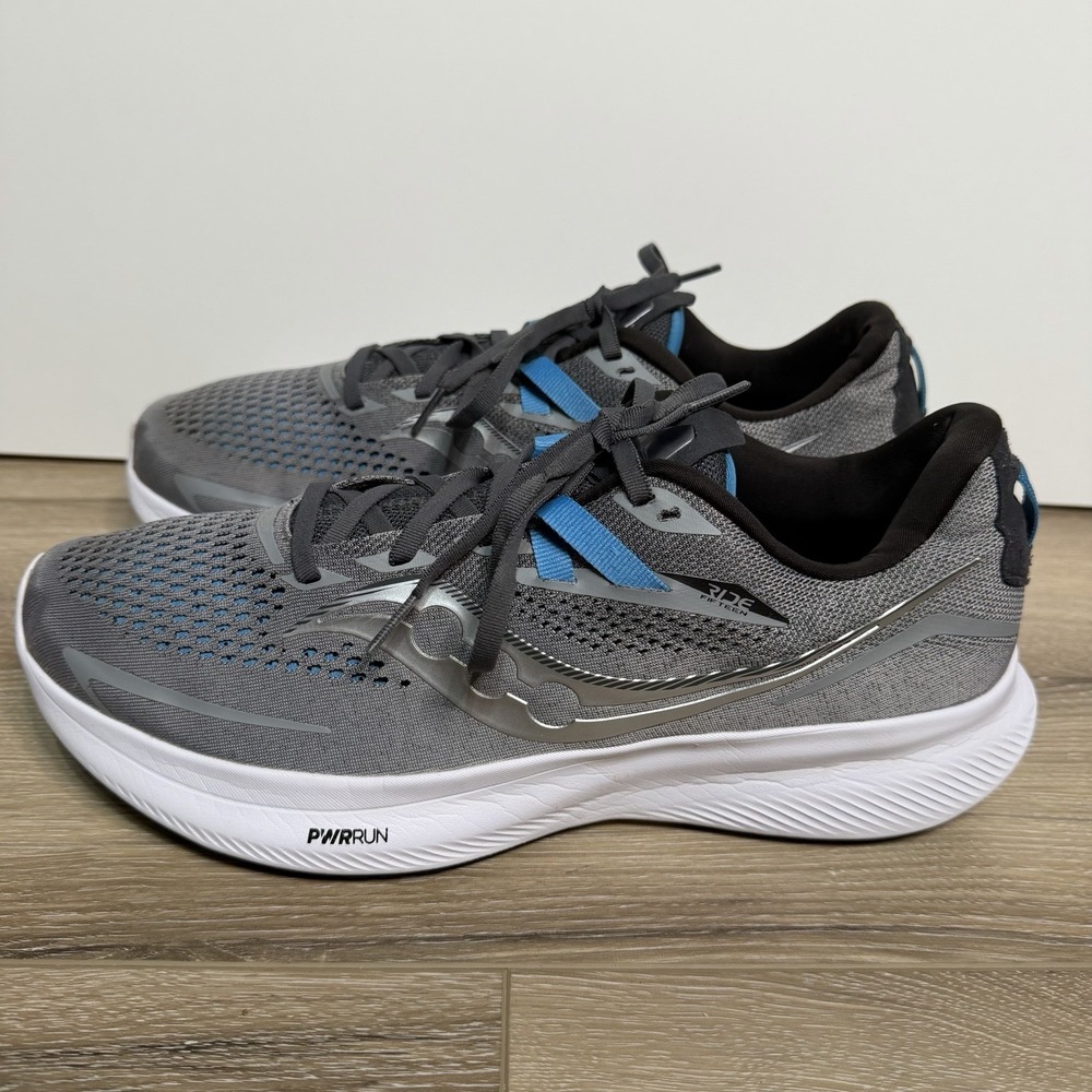 Saucony Ride 15 Mens Running Shoes Size 12 Gray Athletic Sneakers S20729-15